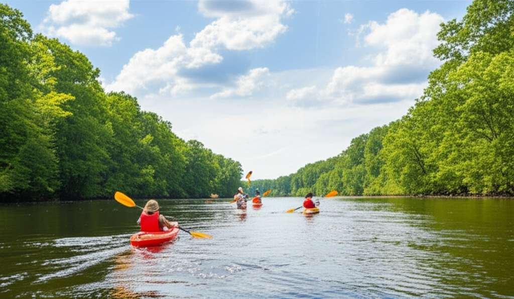 Generate a high-quality, relevant image prompt for an article about: 7 Outdoor Adventures In Marylan