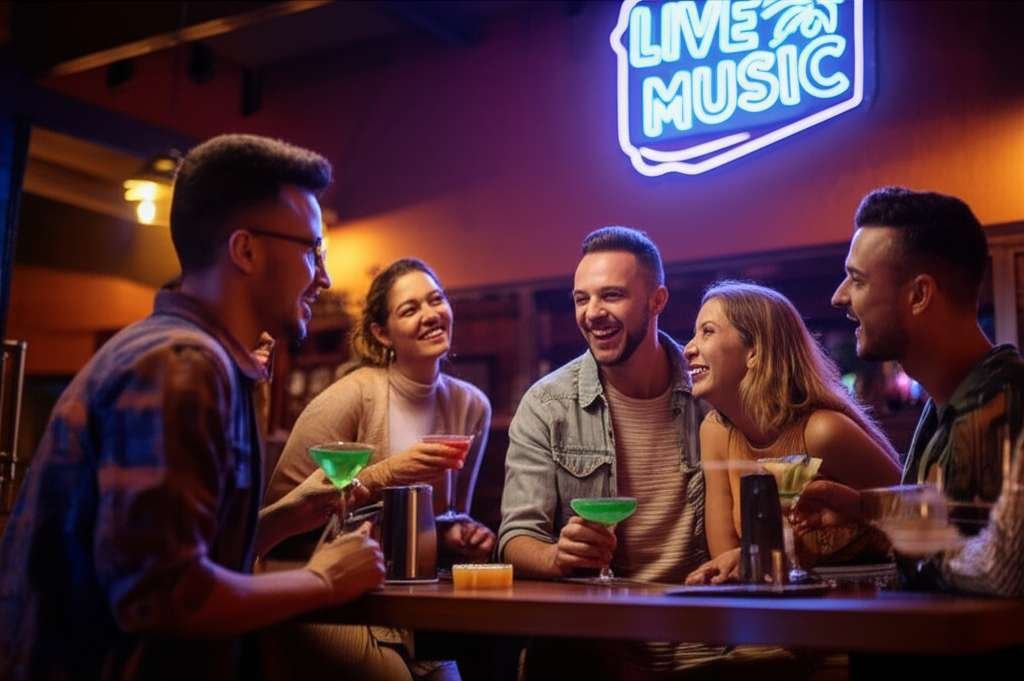 Generate a high-quality, relevant image prompt for an article about: 7 Nightlife Spots In Maryland: