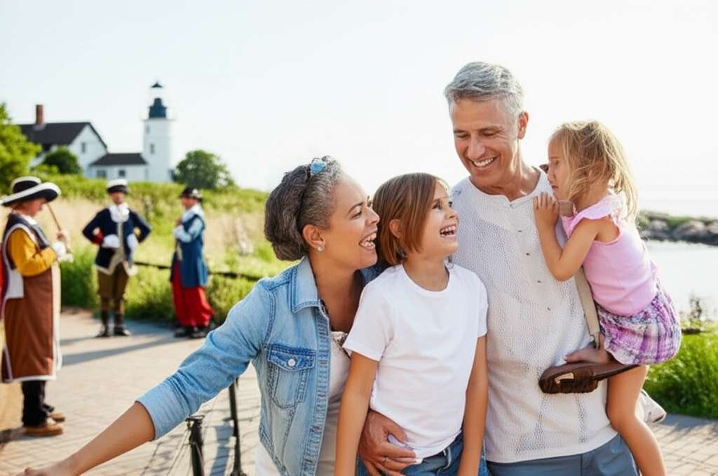 Generate a high-quality, relevant image prompt for an article about: 9 Amazing Family Attractions In