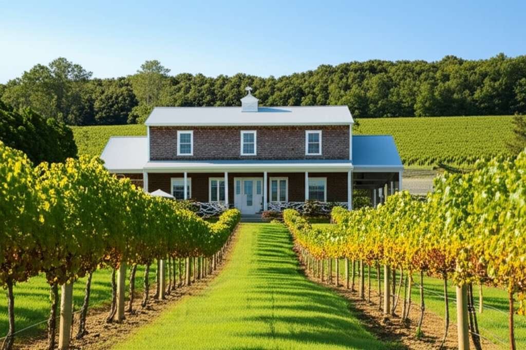 Generate a high-quality, relevant image prompt for an article about: 6 Wineries In Massachusetts: Am
