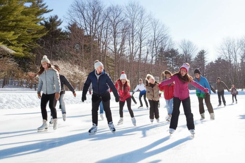 Generate a high-quality, relevant image prompt for an article about: 12 Winter Activities In Massach