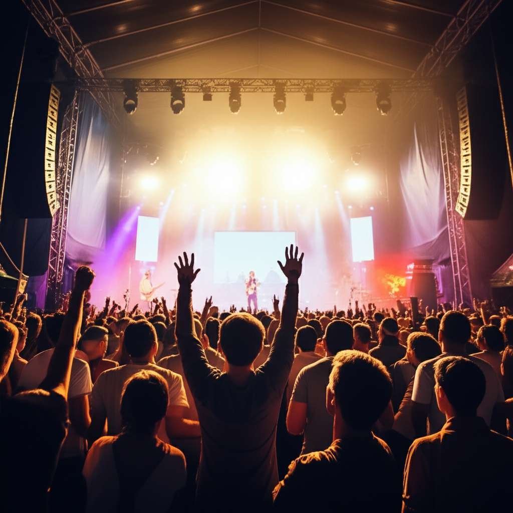 Generate a high-quality, relevant image prompt for an article about: 9 Music Festivals In Massachuse