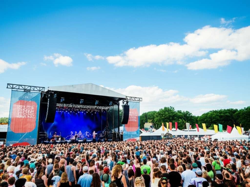 Generate a high-quality, relevant image prompt for an article about: 9 Music Festivals In Massachuse