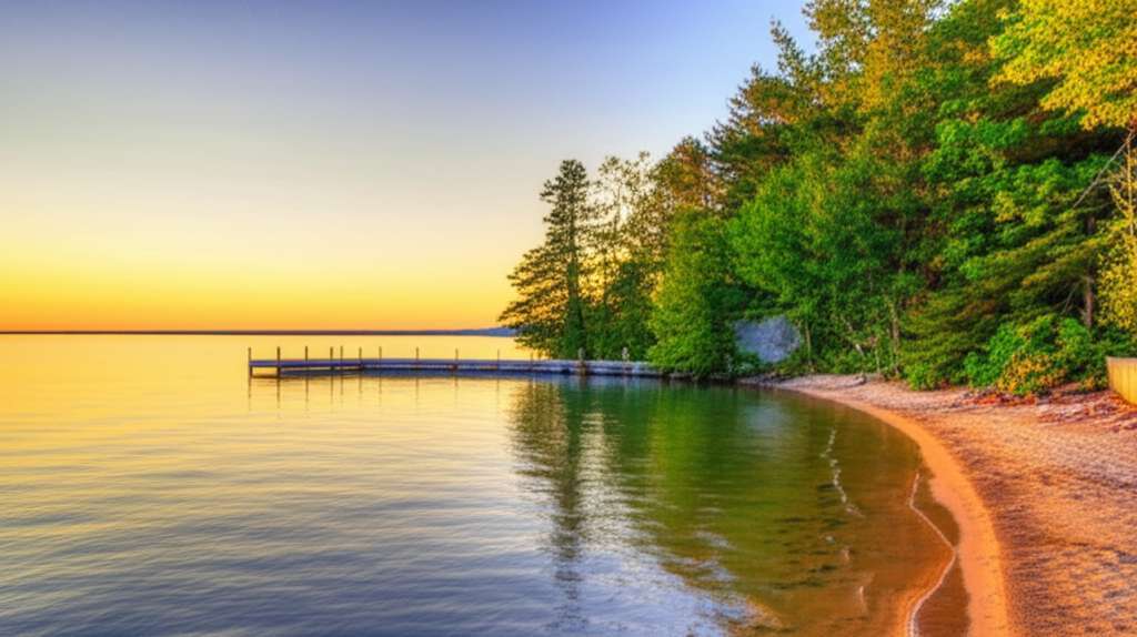 Generate a high-quality, relevant image prompt for an article about: 7 Romantic Places In Michigan: