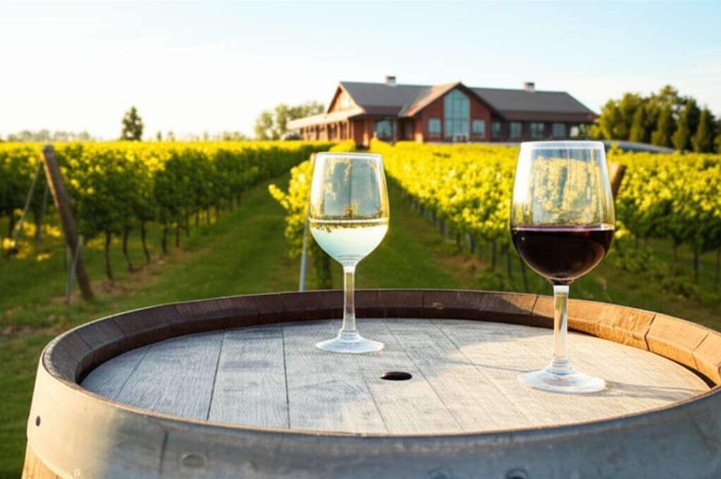 Generate a high-quality, relevant image prompt for an article about: 6 Wineries in Michigan: Amazing