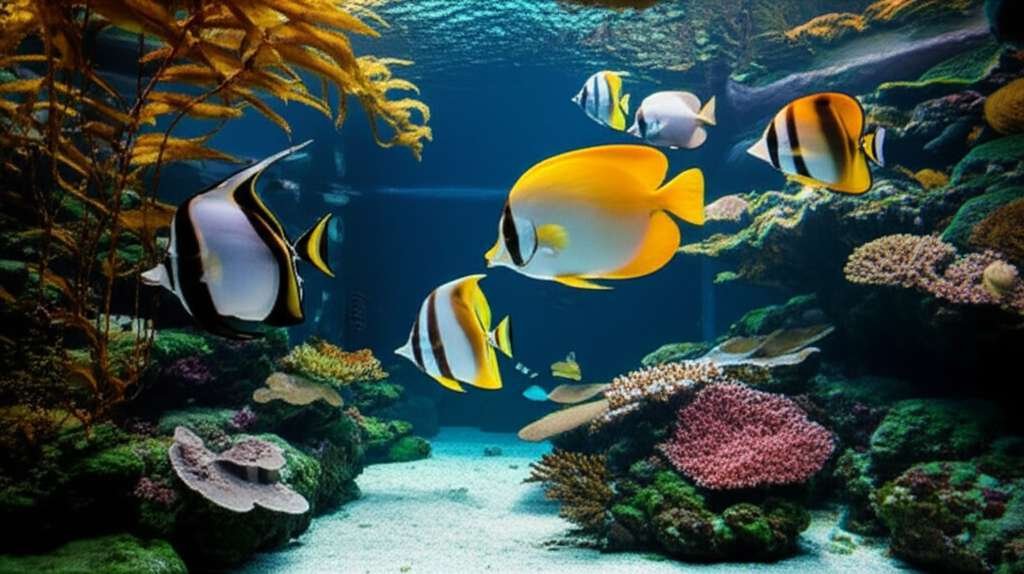 Generate a high-quality, relevant image prompt for an article about: 7 Aquariums In Michigan: Amazin