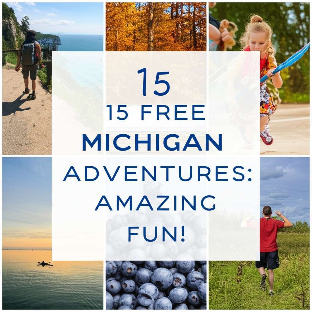 Generate a high-quality, relevant image prompt for an article about: 15 Free Michigan Adventures: Am