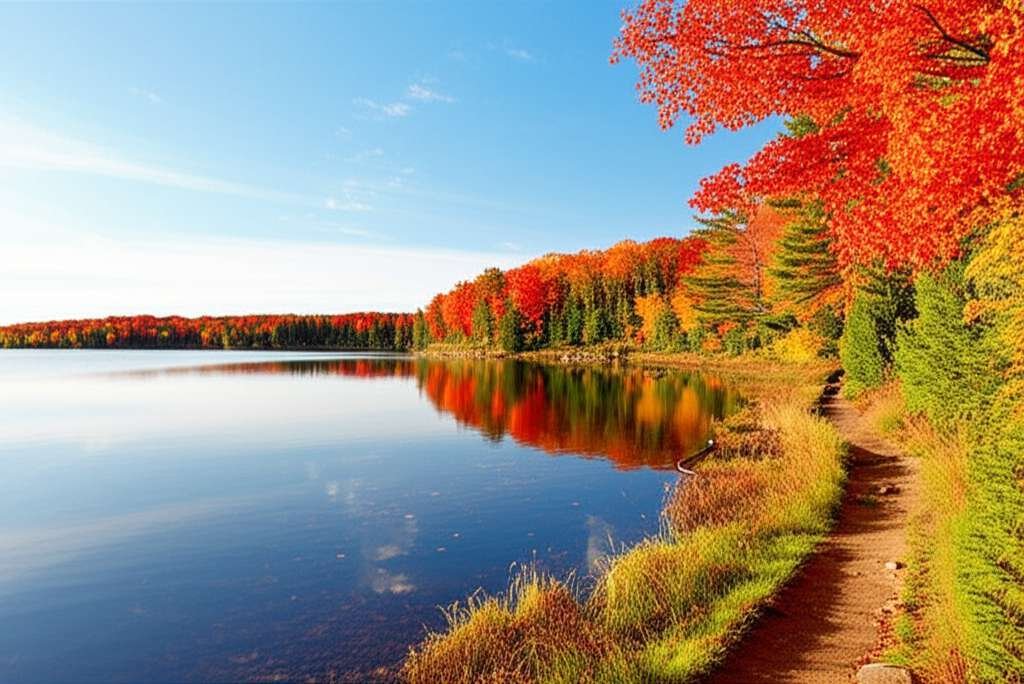 Generate a high-quality, relevant image prompt for an article about: 8 National Forests In Michigan: