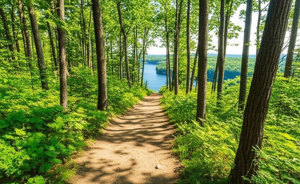 Generate a high-quality, relevant image prompt for an article about: 12 Hiking Trails In Minnesota: