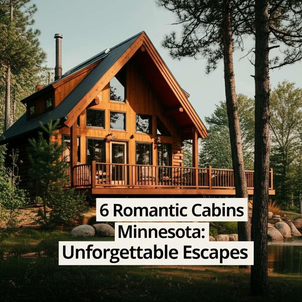 Generate a high-quality, relevant image prompt for an article about: 6 Romantic Cabins Minnesota: Un