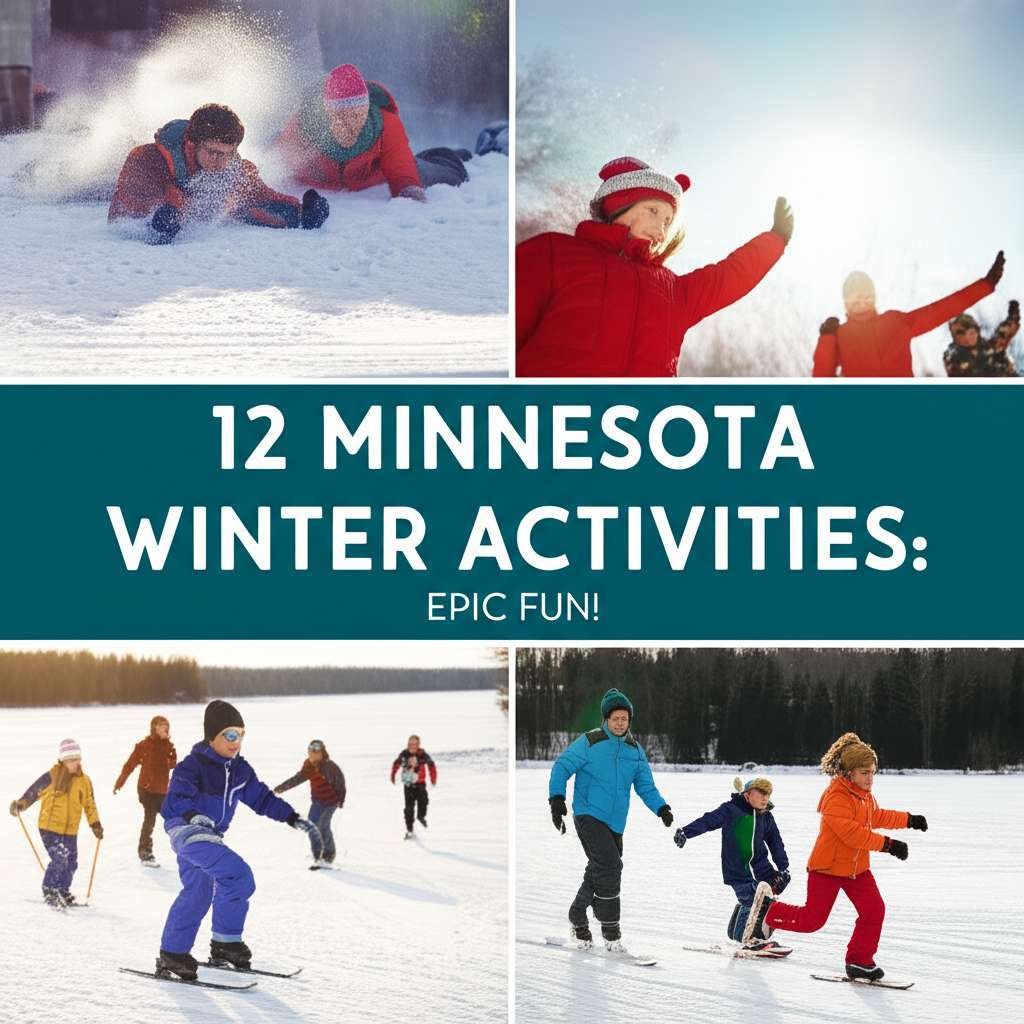 Generate a high-quality, relevant image prompt for an article about: 12 Minnesota Winter Activities: