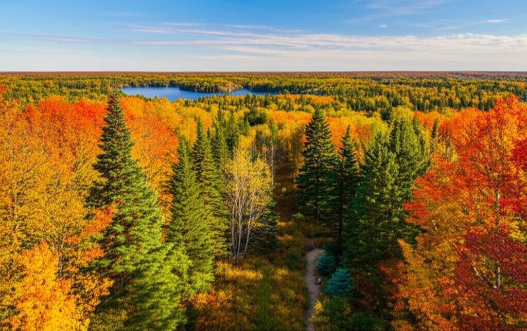 Generate a high-quality, relevant image prompt for an article about: 8 Minnesota National Forests: A