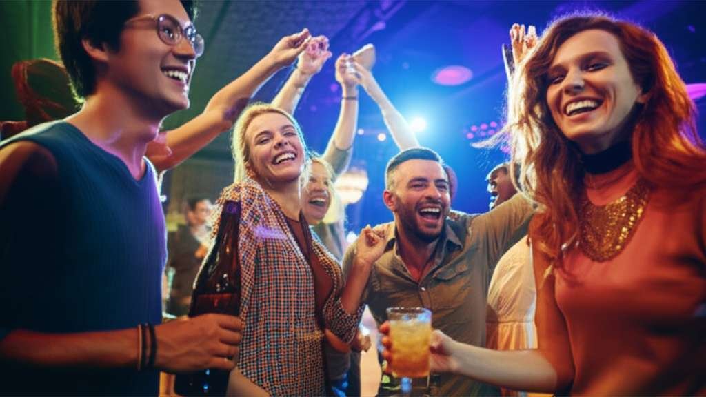 Generate a high-quality, relevant image prompt for an article about: 7 Nightlife Spots In Minnesota: