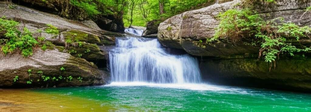 Generate a high-quality, relevant image prompt for an article about: 7 Waterfalls In Mississippi: Br