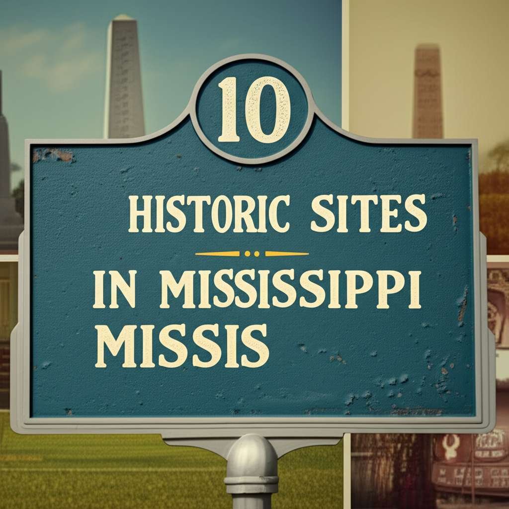 Generate a high-quality, relevant image prompt for an article about: 10 Historic Sites In Mississipp