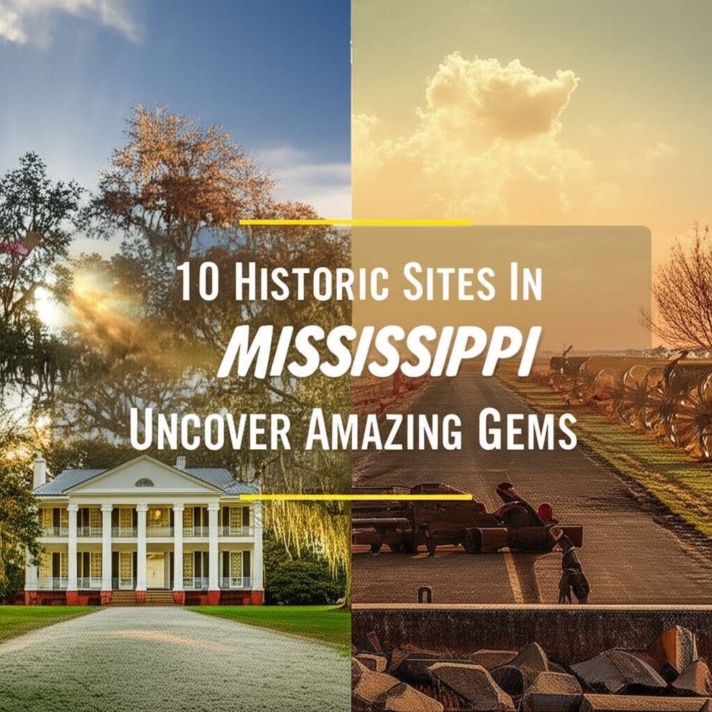 Generate a high-quality, relevant image prompt for an article about: 10 Historic Sites In Mississipp