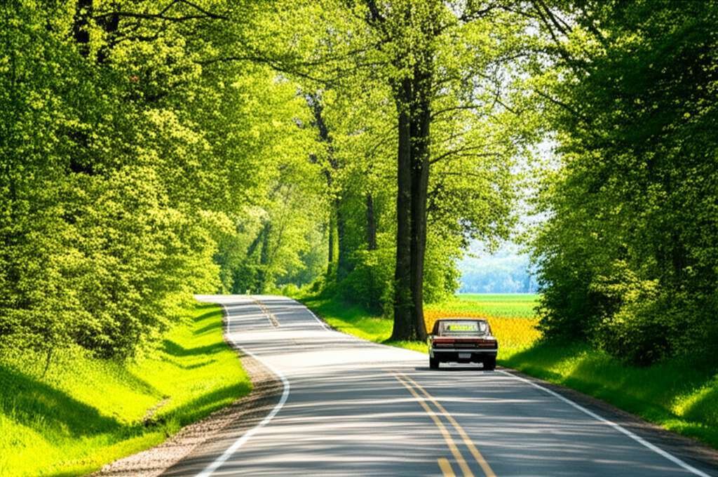 Generate a high-quality, relevant image prompt for an article about: 12 Scenic Drives In Mississippi