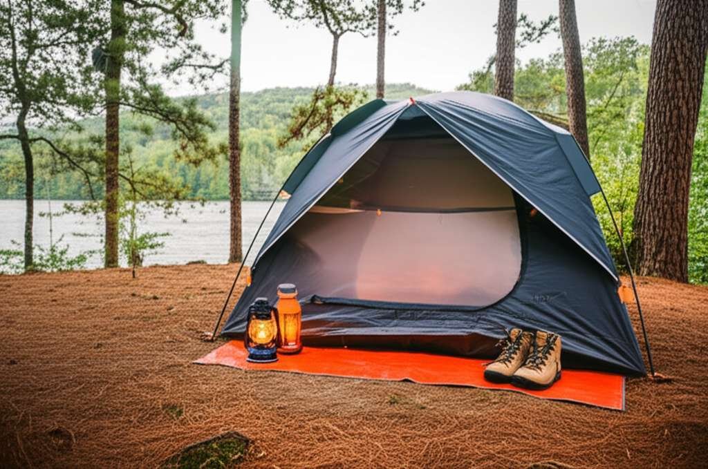 Generate a high-quality, relevant image prompt for an article about: 10 Camping Sites In Mississippi