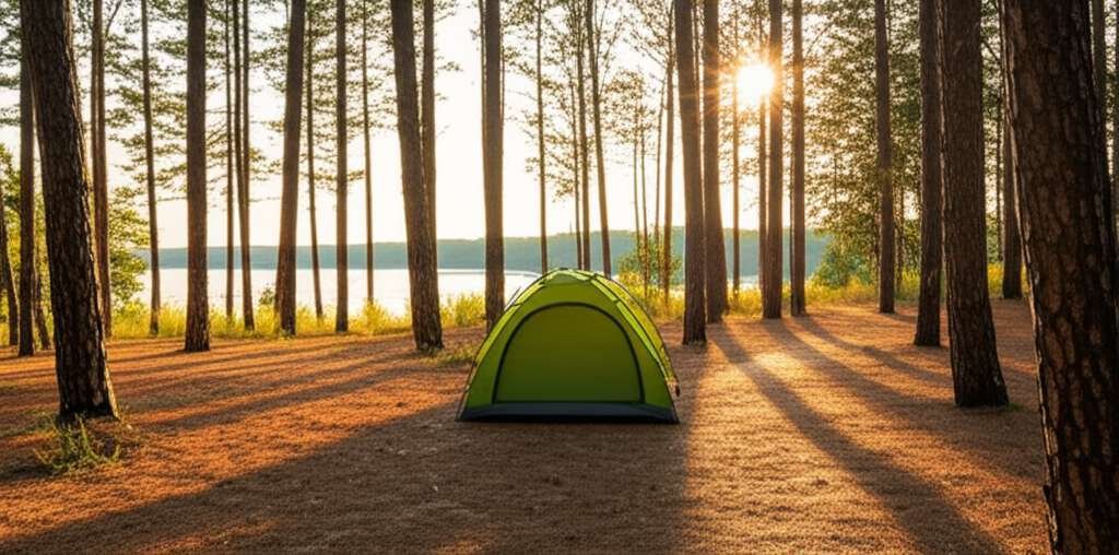 Generate a high-quality, relevant image prompt for an article about: 10 Camping Sites In Mississippi