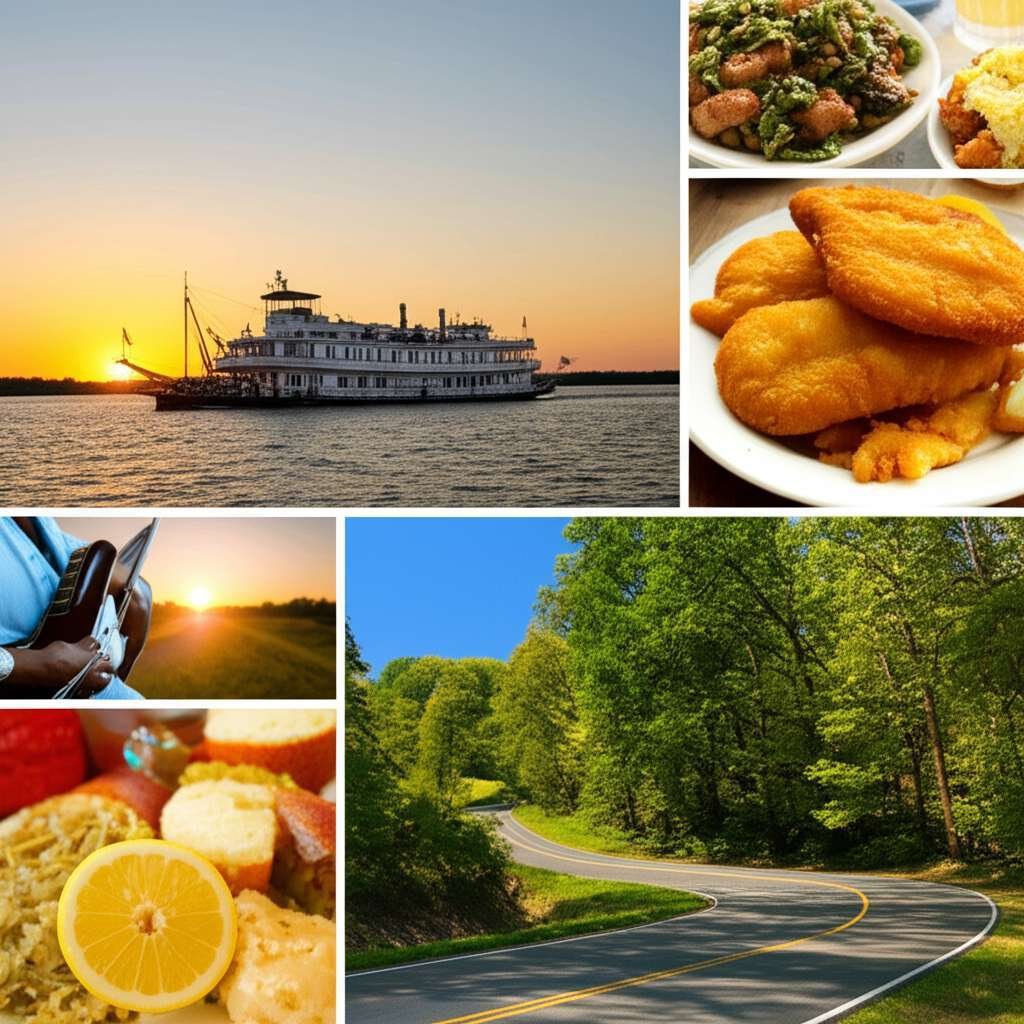 Generate a high-quality, relevant image prompt for an article about: 15 Amazing Mississippi Adventur