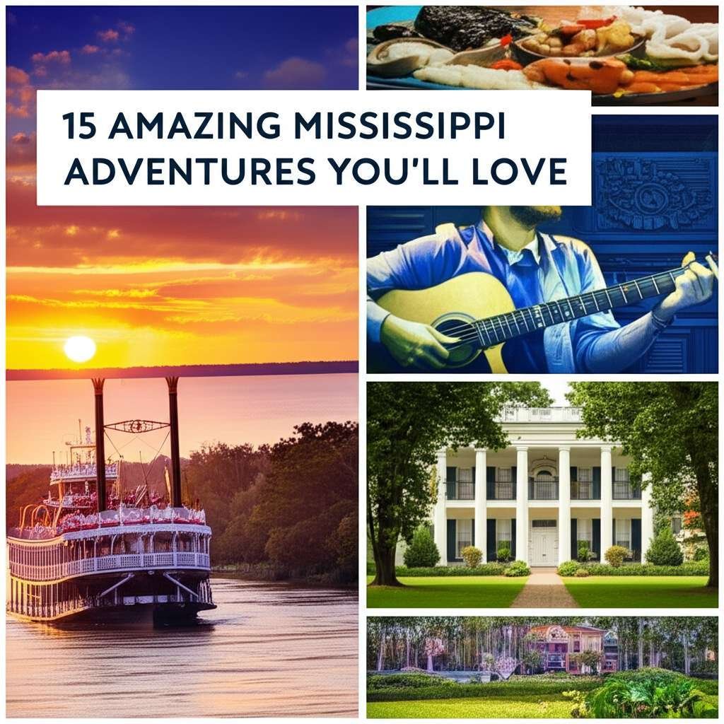 Generate a high-quality, relevant image prompt for an article about: 15 Amazing Mississippi Adventur