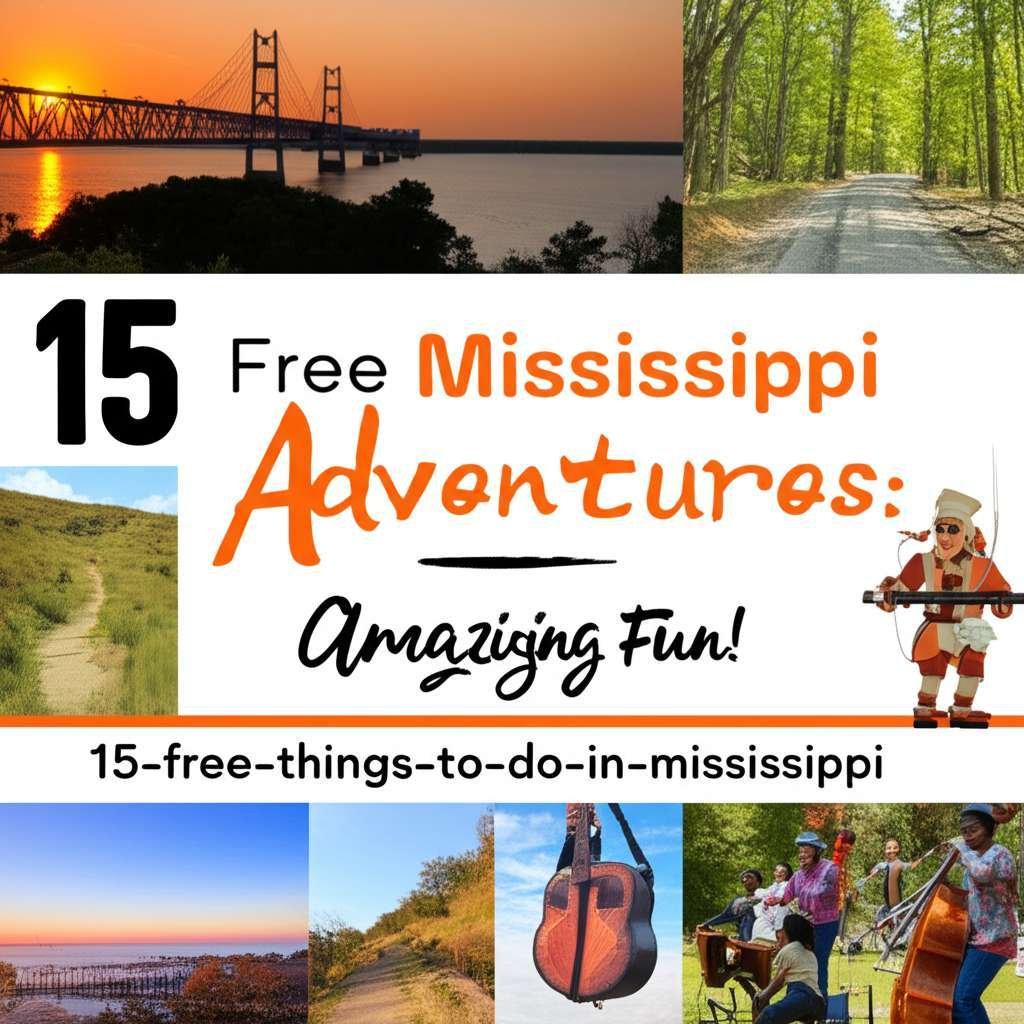 Generate a high-quality, relevant image prompt for an article about: 15 Free Mississippi Adventures:
