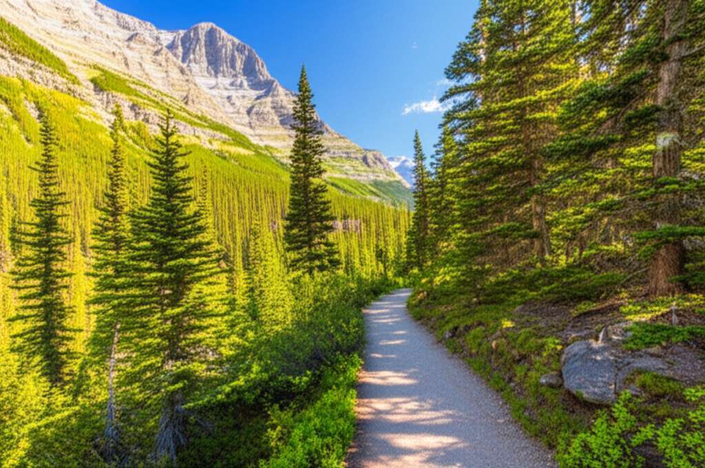 Generate a high-quality, relevant image prompt for an article about: 12 Hiking Trails in Banff: Epic