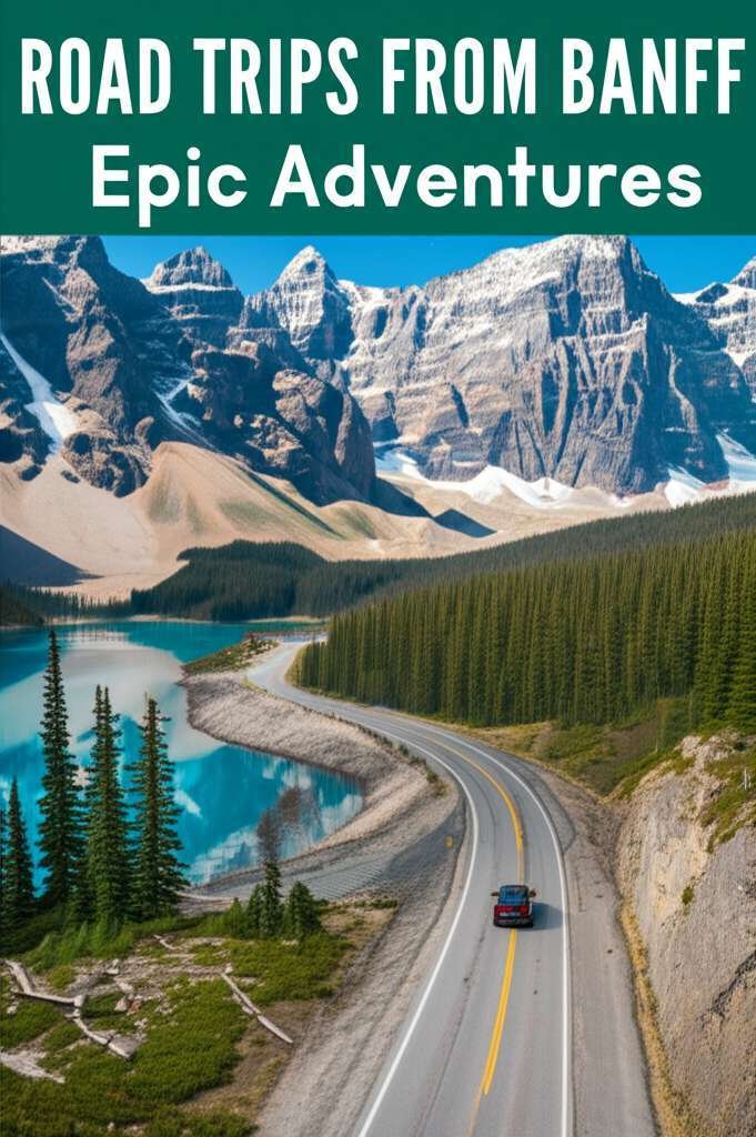 Generate a high-quality, relevant image prompt for an article about: 10 Road Trips From Banff: Epic