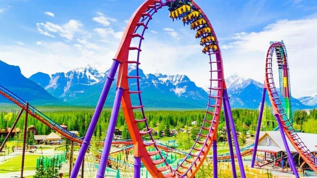 Generate a high-quality, relevant image prompt for an article about: 12 Thrilling Amusement Parks Ne