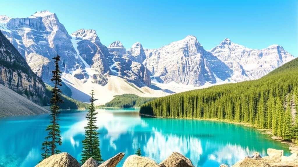 Generate a high-quality, relevant image prompt for an article about: 5 Mountain Viewpoints In Banff: