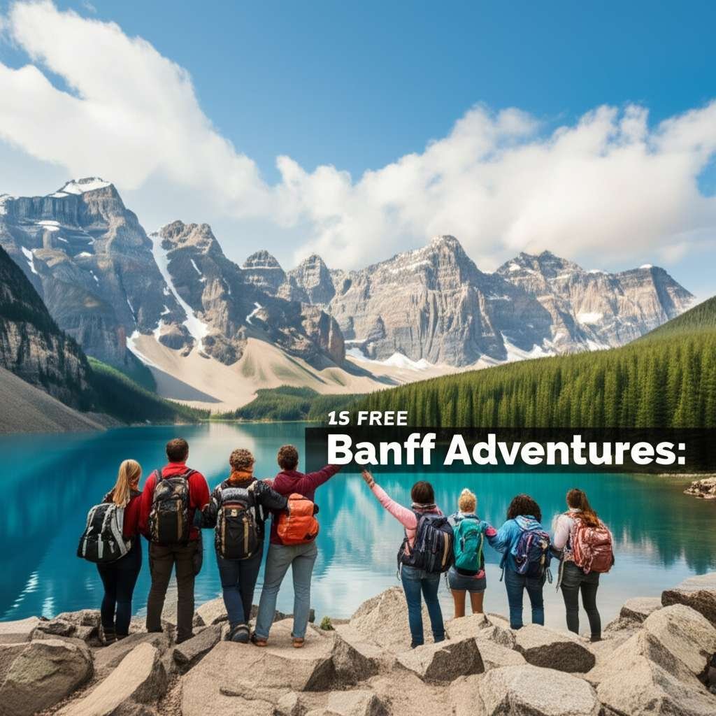 Generate a high-quality, relevant image prompt for an article about: 15 Free Banff Adventures: Amazi
