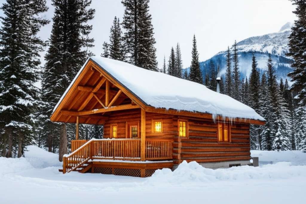 Generate a high-quality, relevant image prompt for an article about: 6 Romantic Cabins In Banff: Coz