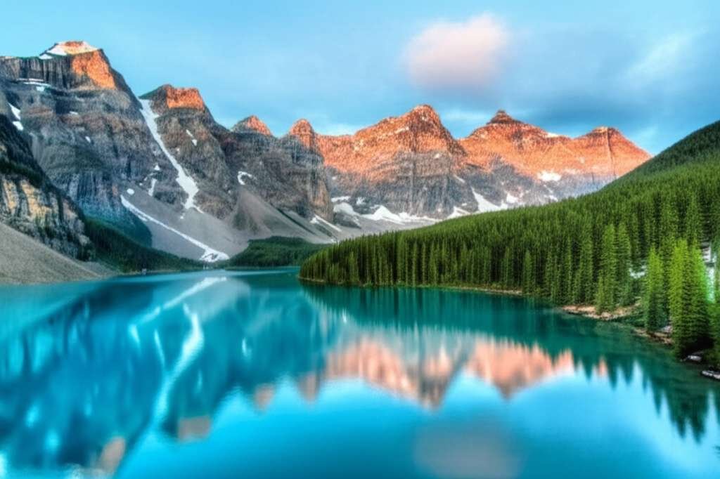 Generate a high-quality, relevant image prompt for an article about: 7 Outdoor Adventures In Banff: