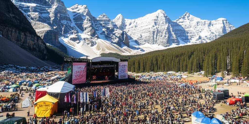Generate a high-quality, relevant image prompt for an article about: 9 Music Festivals In Banff: Ama