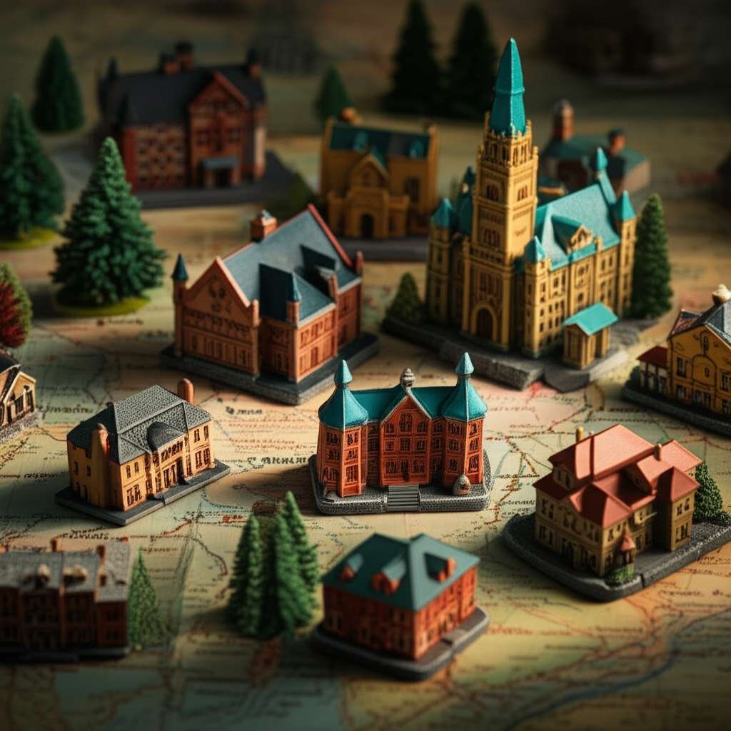 Generate a high-quality, relevant image prompt for an article about: 12 Historic Landmarks in Banff: