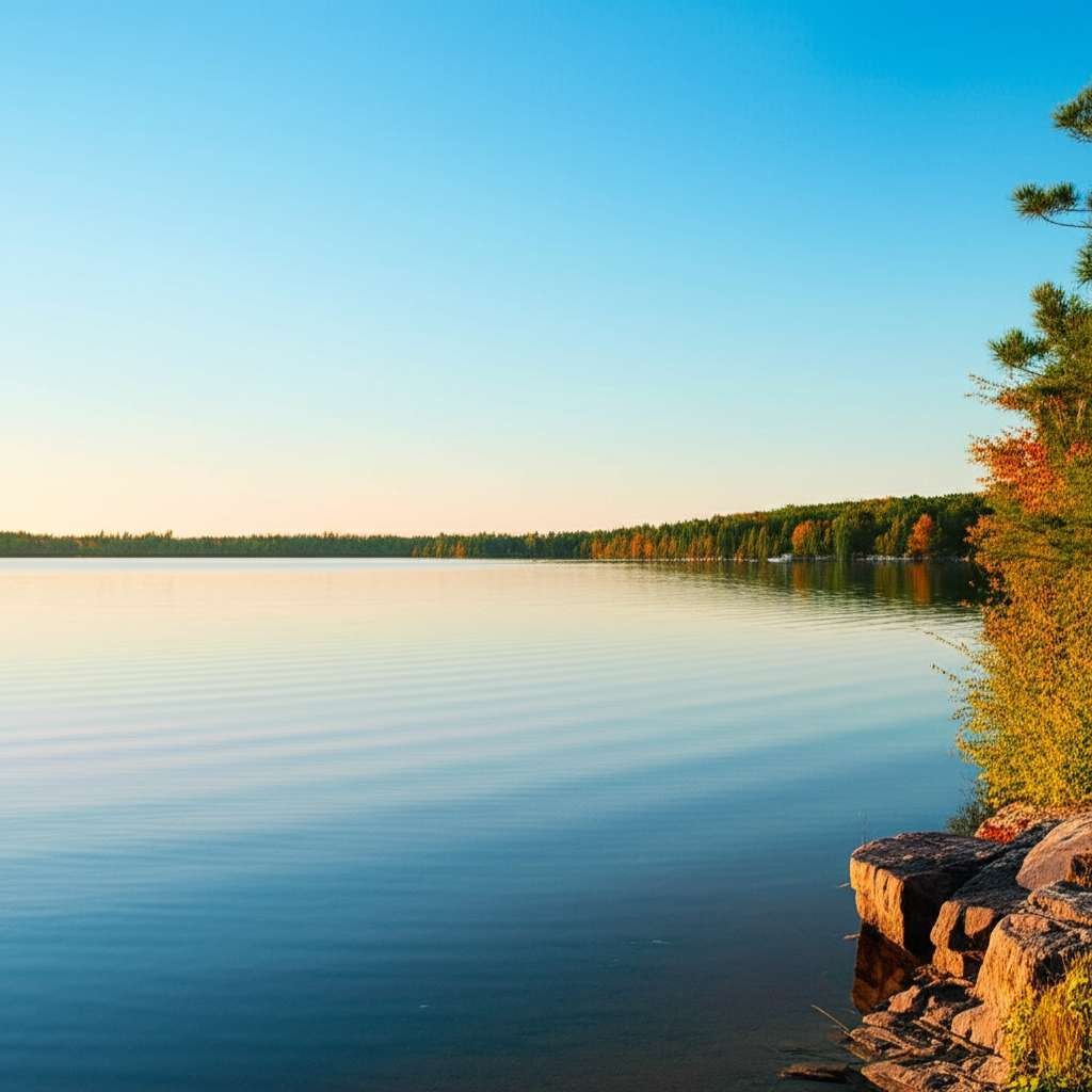 Generate a high-quality, relevant image prompt for an article about: 8 Lakes Near Barrie: Stunning E