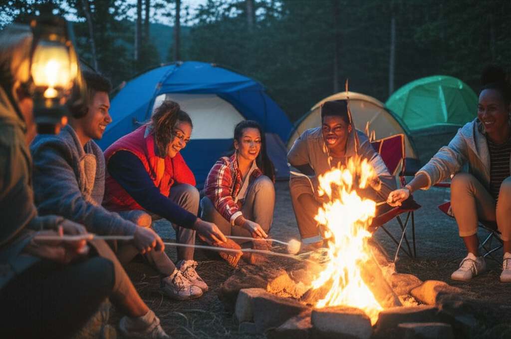 Generate a high-quality, relevant image prompt for an article about: 10 Camping Sites Near Barrie: A