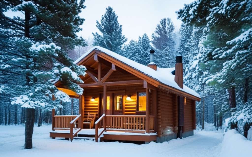 Generate a high-quality, relevant image prompt for an article about: 6 Romantic Cabins Near Barrie: