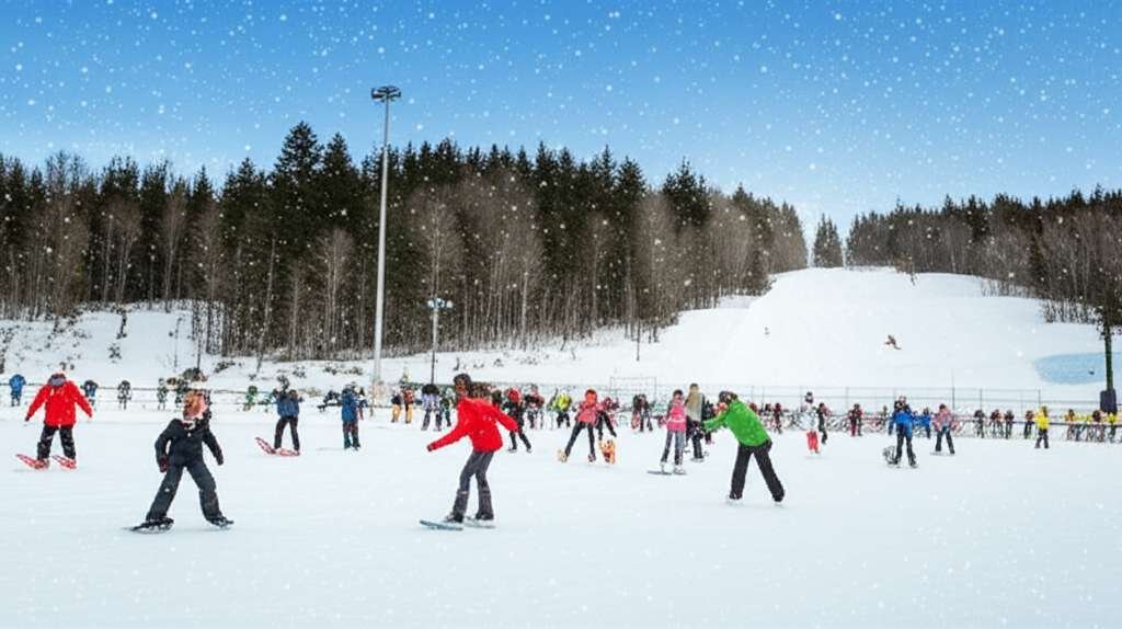 Generate a high-quality, relevant image prompt for an article about: 12 Winter Activities in Barrie: