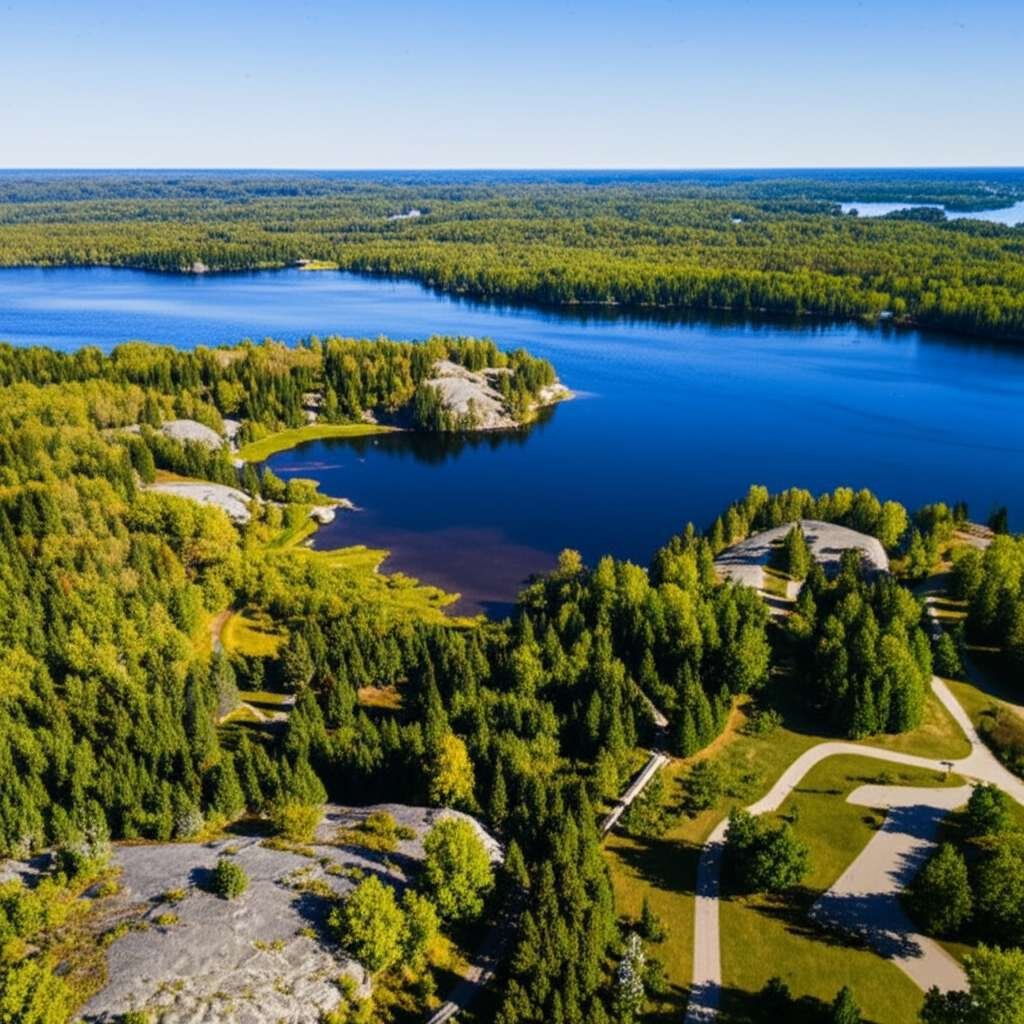 Generate a high-quality, relevant image prompt for an article about: 8 Provincial Parks Near Barrie: