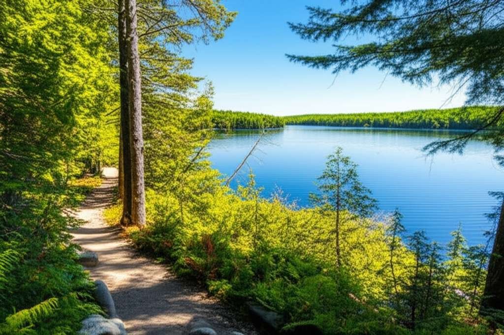 Generate a high-quality, relevant image prompt for an article about: 8 Provincial Parks Near Barrie: