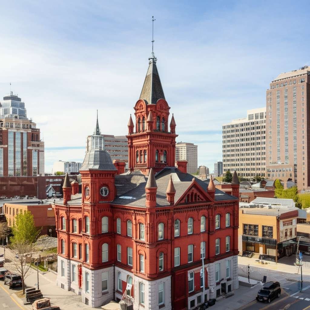 Generate a high-quality, relevant image prompt for an article about: 12 Historic Landmarks in Barrie