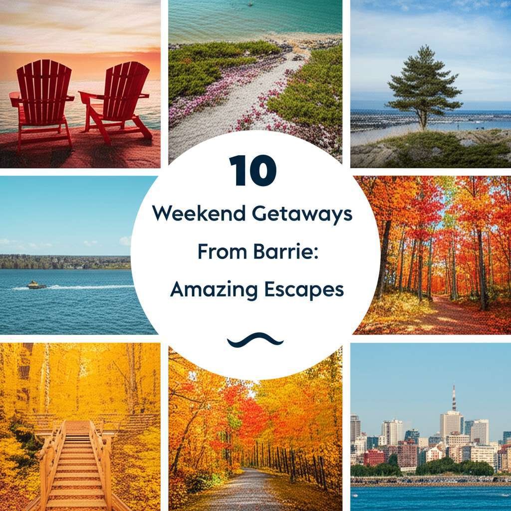 Generate a high-quality, relevant image prompt for an article about: 10 Weekend Getaways From Barrie