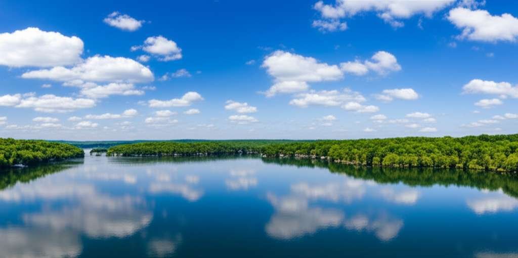 Generate a high-quality, relevant image prompt for an article about: 6 Lakes in Missouri: Stunning E