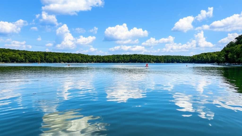 Generate a high-quality, relevant image prompt for an article about: 6 Lakes in Missouri: Stunning E