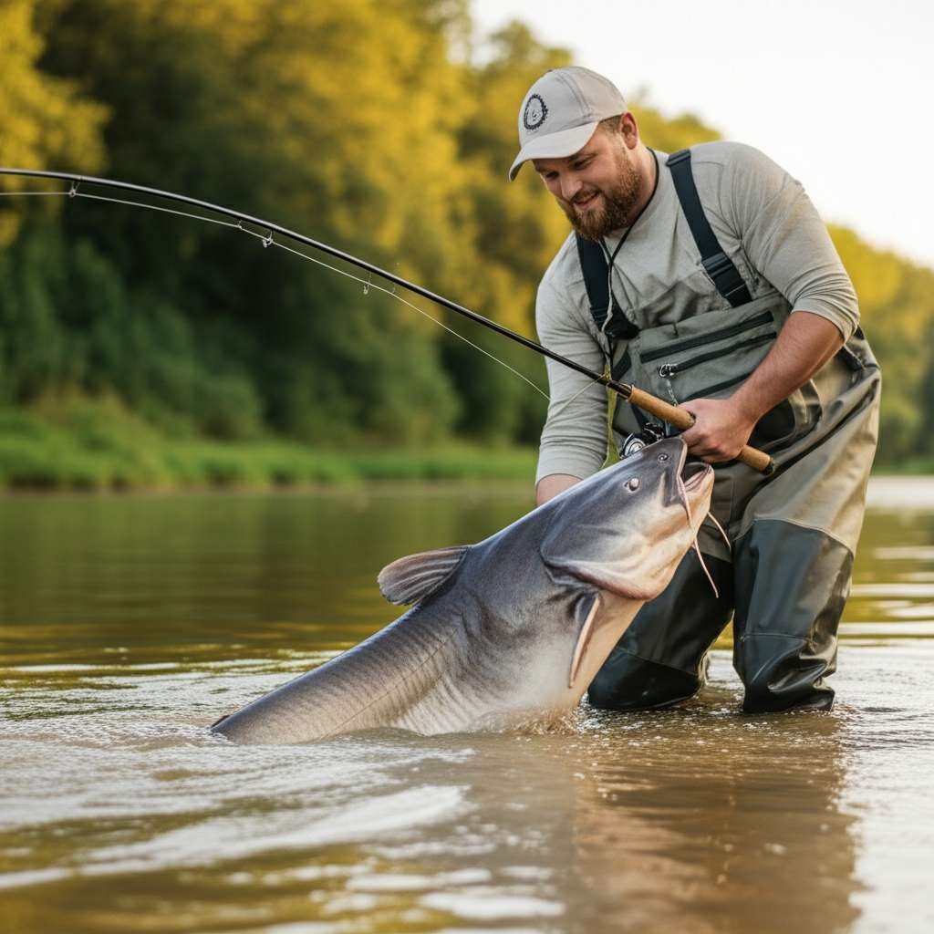 Generate a high-quality, relevant image prompt for an article about: 7 Fishing Spots In Missouri: Am