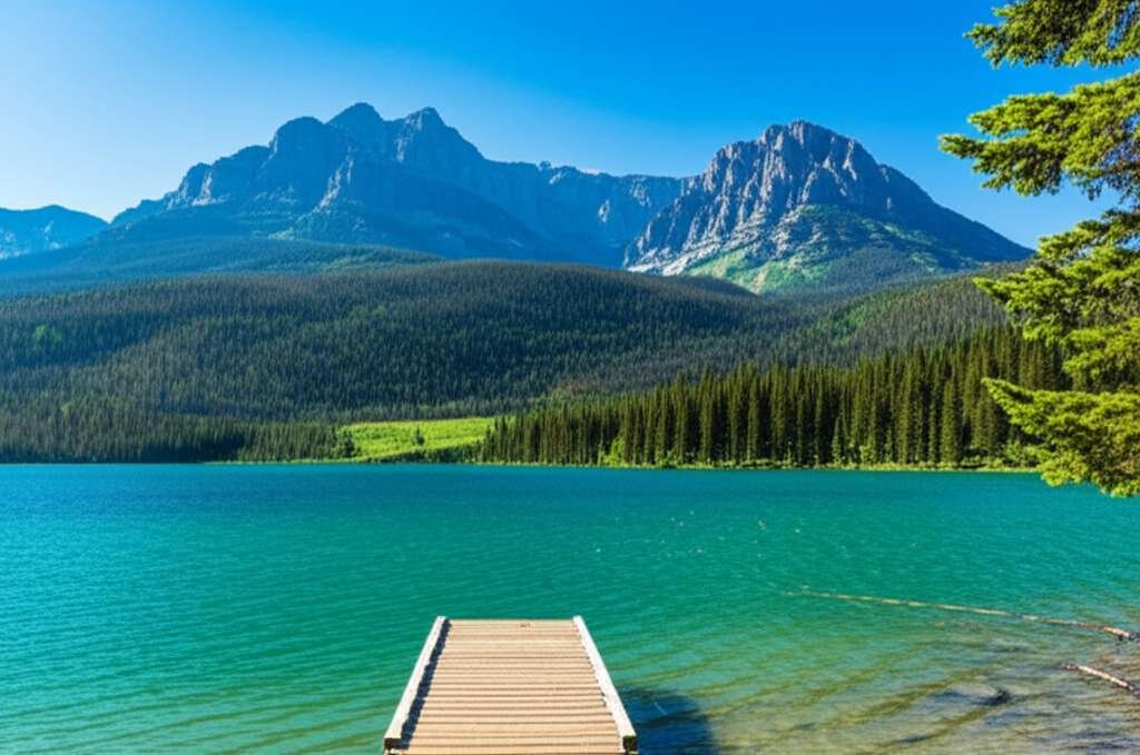 Generate a high-quality, relevant image prompt for an article about: 6 Lakes in Montana: Stunning Ge