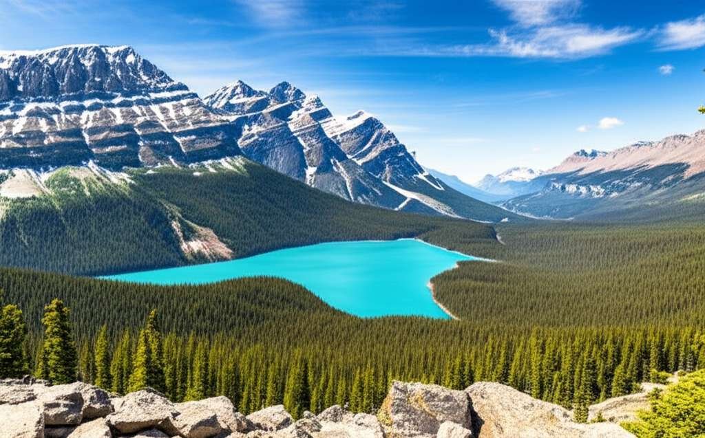 Generate a high-quality, relevant image prompt for an article about: 6 Lakes in Montana: Stunning Ge