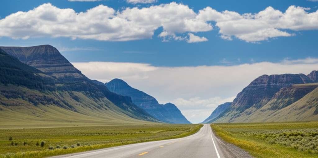 Generate a high-quality, relevant image prompt for an article about: 10 Road Trips In Montana: Epic