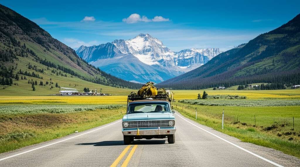 Generate a high-quality, relevant image prompt for an article about: 10 Road Trips In Montana: Epic